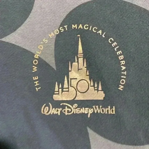 Disney World gray sweatshirt 50th anniversary celebration oversized shirt top - Picture 6 of 8